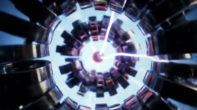 Disassembling chrome toroidal engine with plasma arcs
