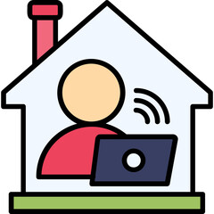 Teleworking Vector Icon Design