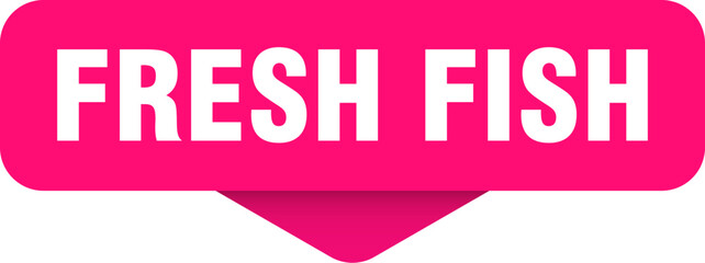 fresh fish sticker. fresh fish sign on transparent background