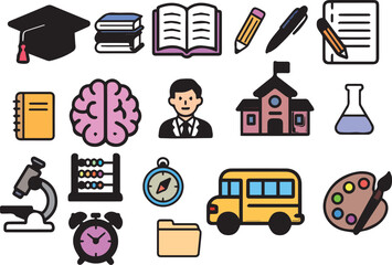 Flat design - biuro, szkoła, biznes