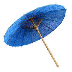 Blue cocktail umbrella, realistic texture