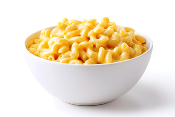Bowl of Macaroni and Cheese  isolated on white background