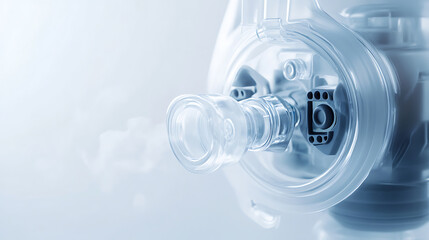 Close-up of a Transparent Medical Device with Visible Components