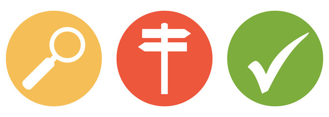 Wegweiser und Stategie suchen und finden - Button Banner