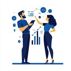 Business Team Collaborating on Digital Strategy and Analytics Concepts