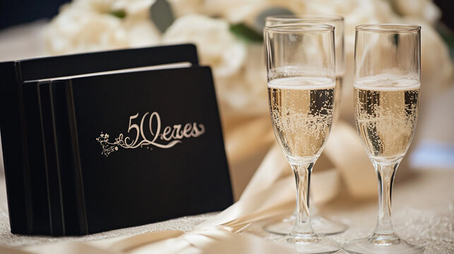 50 year anniversary celebration with champagne festive vibes