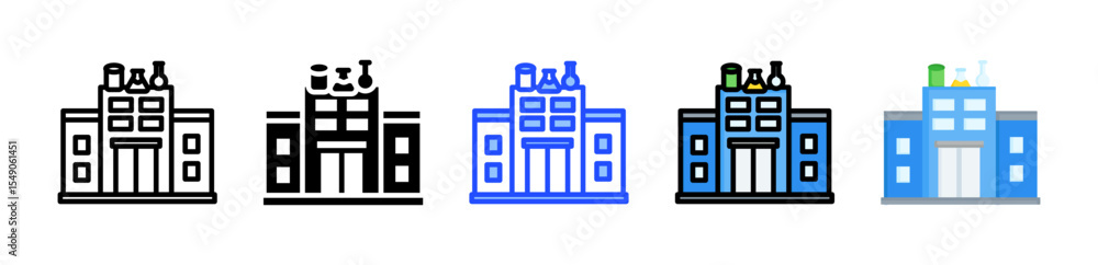 Aufkleber laboratory icon collection with multiple styles