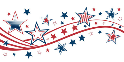 Patriotic stars and stripes design for independence day celebrations or 4th of July celebrations 