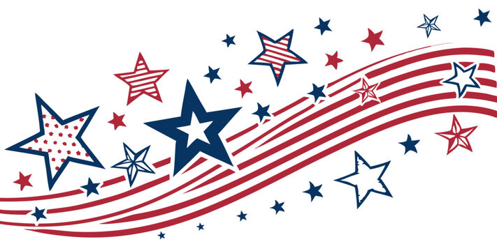 Patriotic stars and stripes design for independence day celebrations