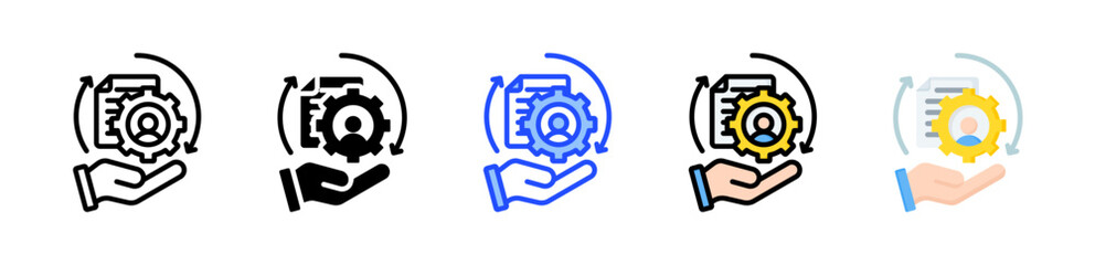 Process Icon Collection With Multiple Styles