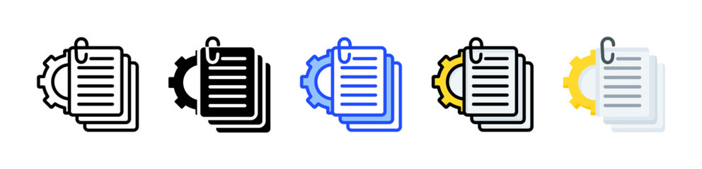 Script Icon Collection With Multiple Styles