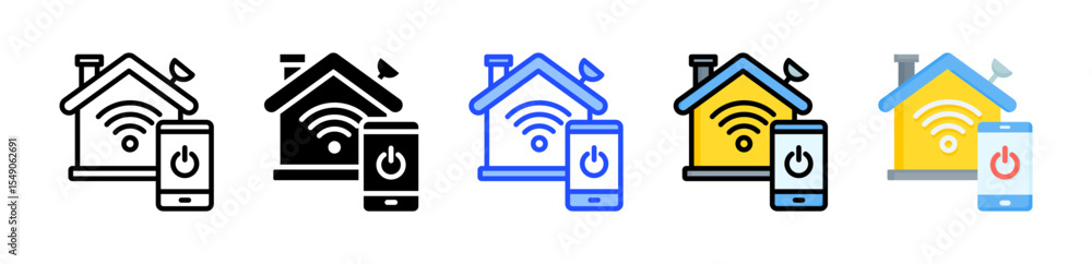 Aufkleber home automation icon collection with multiple styles