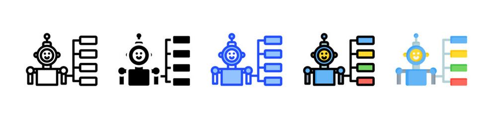 Workflow Bot Icon Collection With Multiple Styles