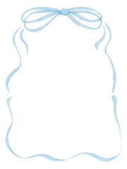 Watercolor ribbon bow frame