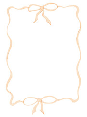 Watercolor ribbon bow frame