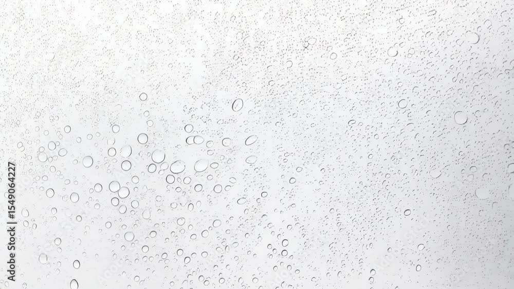 Poster numerous water droplets cling to a transparent surface creating a textured effect with varying sizes