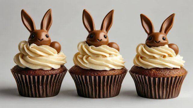 Easter bunny cupcakes , funny Easter treats for kids