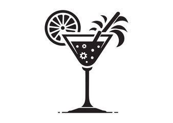 Cocktail Silhouette Vector Illustration