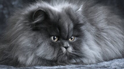 Modern lion cut for a Persian cat with mane crest and tapered body