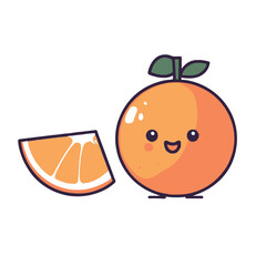 A simple vector graphic of an orange half