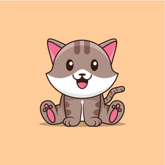 Smiling cat logotype Premium ...