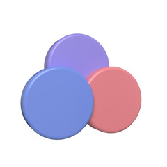 Three pastel-colored circles overlap on black background, creating a modern abstract design.