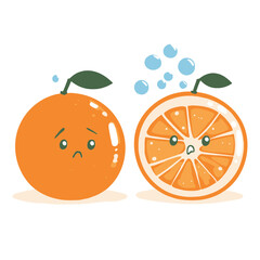 A simple vector graphic of an orange half