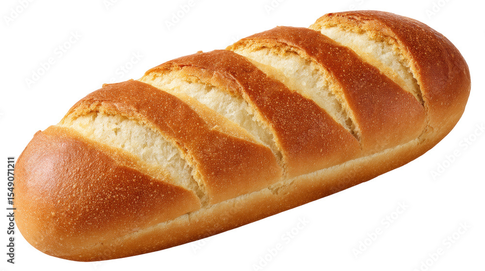 Poster fresh isolated bread loaf on transparent background with golden crust and soft texture