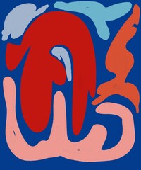 Hand Drawing Illustration Abstract Shape Retro Background Vintage