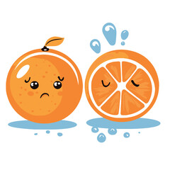 A simple vector graphic of an orange half