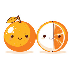 A simple vector graphic of an orange half