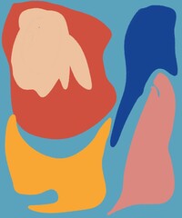 Hand Drawing Illustration Abstract Shape Retro Background Vintage