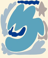 Hand Drawing Illustration Abstract Shape Retro Background Vintage