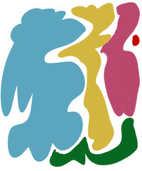 Hand Drawing Illustration Abstract Shape Retro Background Vintage