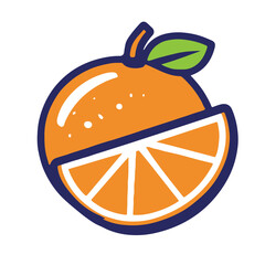 A simple vector graphic of an orange half