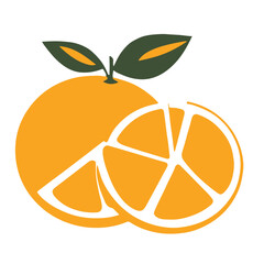 A simple vector graphic of an orange half