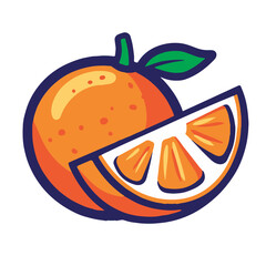 A simple vector graphic of an orange half