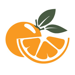 A simple vector graphic of an orange half