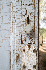 
Cracked paint on the door