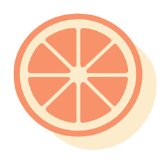A simple vector graphic of an orange half