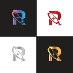 Letter R logo, R logo, AI logo set, modern and minimal design, tech-inspired, colorful icons and symbols, suitable for artificial intelligence, innovation, branding, startups, and digital identity.