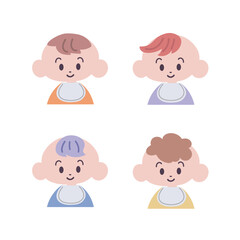 色々な赤ちゃんのアイコンセット【男の子】