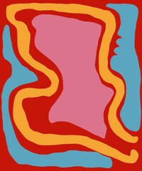 Hand Drawing Illustration Abstract Shape Retro Background Vintage