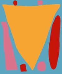 Hand Drawing Illustration Abstract Shape Retro Background Vintage