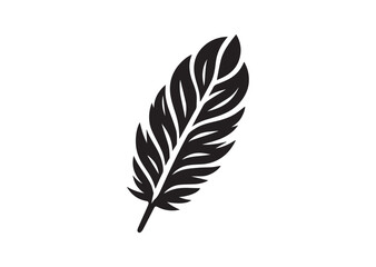 Bird Feather Silhouette Vector Illustration