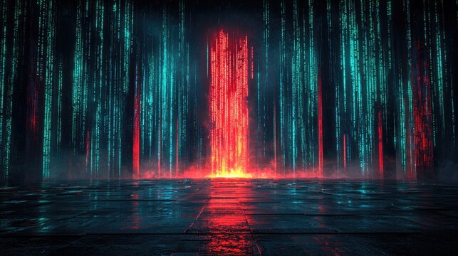  Dynamic digital art installation virtual space visual content futuristic environment vibrant color palette conceptual design
