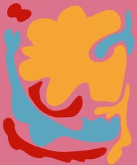 Hand Drawing Illustration Abstract Shape Retro Background Vintage