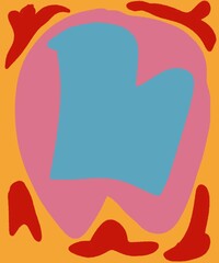 Hand Drawing Illustration Abstract Shape Retro Background Vintage