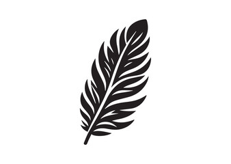 Fototapeta premium Bird Feather Silhouette Vector Illustration