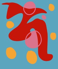 Hand drawing illustration shape abstract background